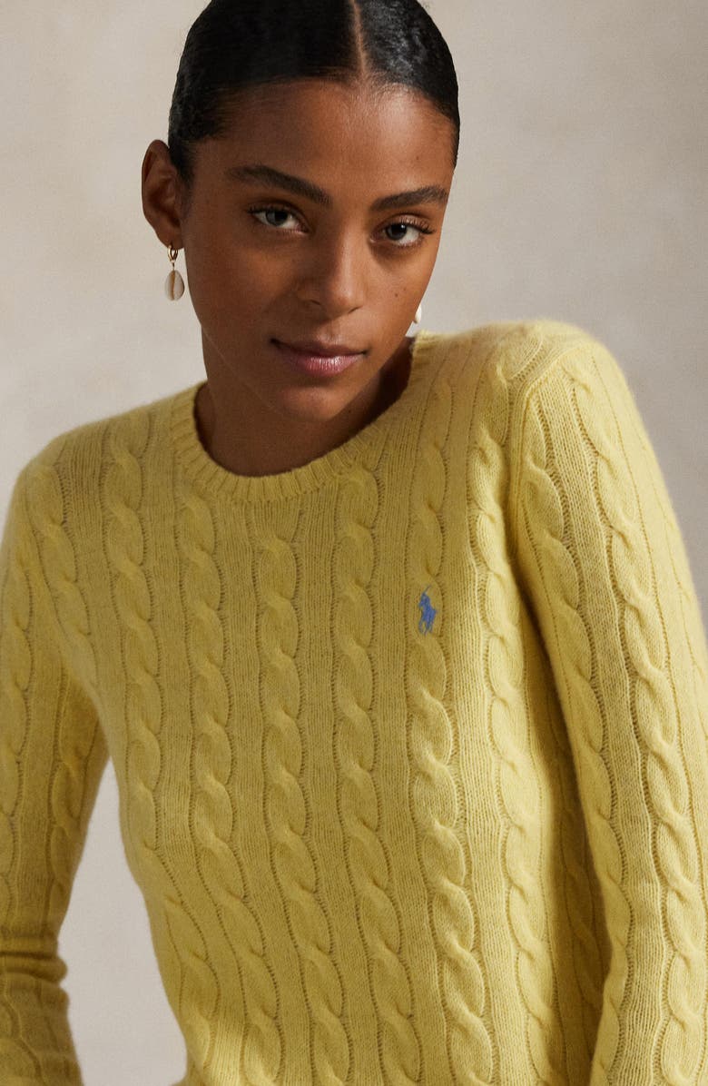 Polo Ralph Lauren Cable Stitch Wool & Cashmere Sweater, Alternate, color, 