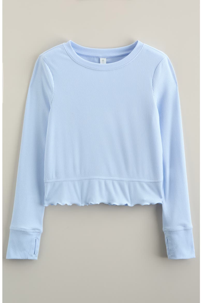 Kids' Grace Long Sleeve Rib T-Shirt, Main, color, BLUE BIRD