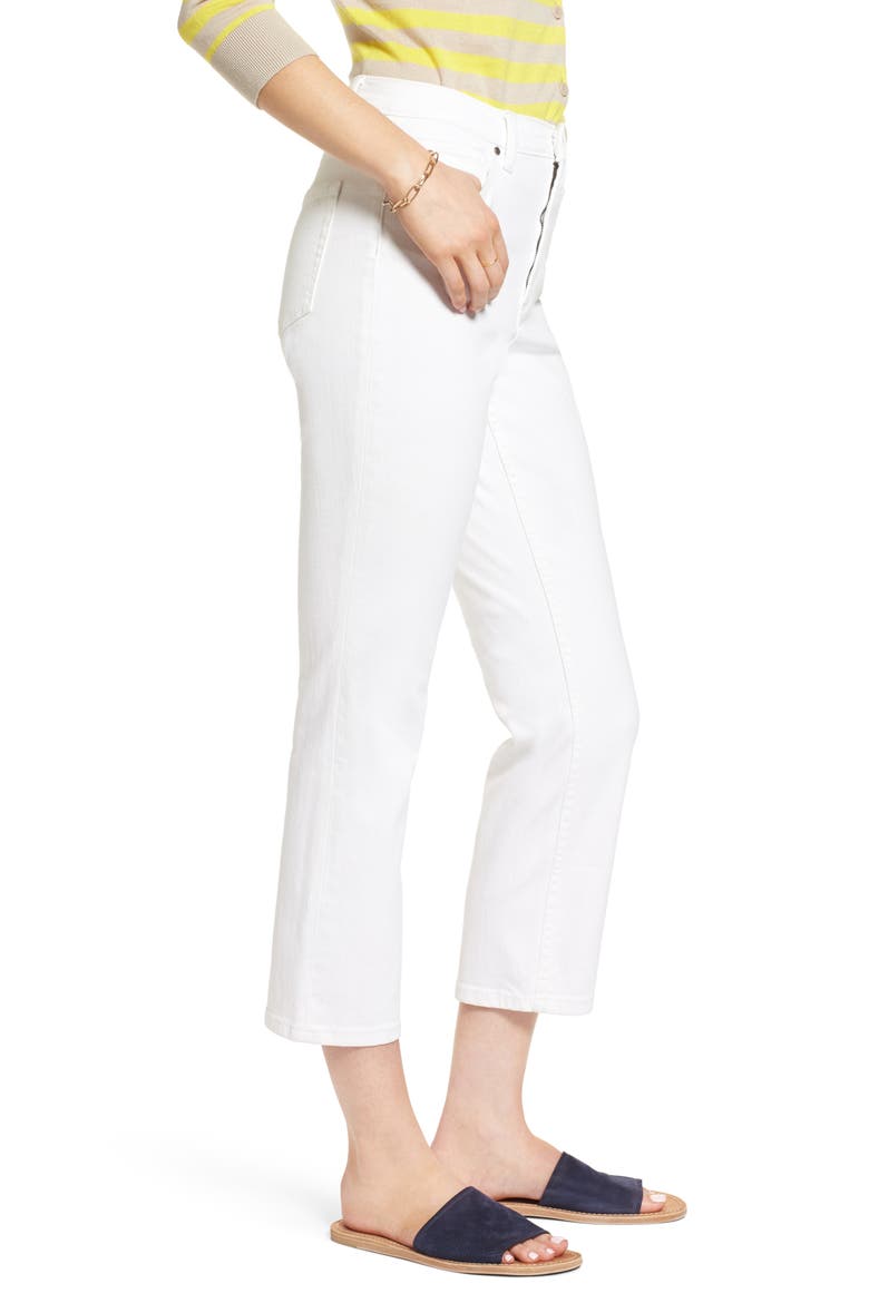 Straight Leg Crop Jeans, Alternate, color, WHITE