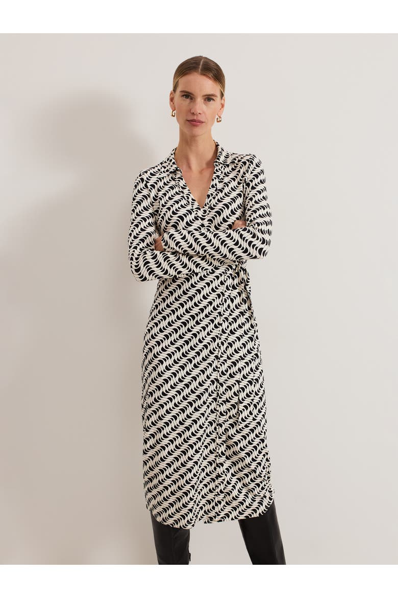 Gina Geo Wrap Dress, Alternate, color, Navy/Ivory