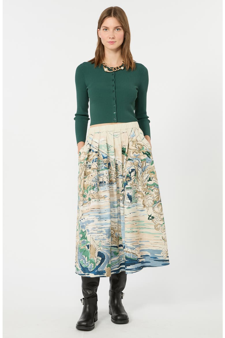 Weekend Tennis Rib Cardigan, Alternate, color, GREEN