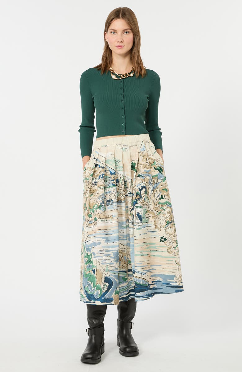 Weekend Max Mara Weekend Tennis Rib Cardigan, Alternate, color, Green