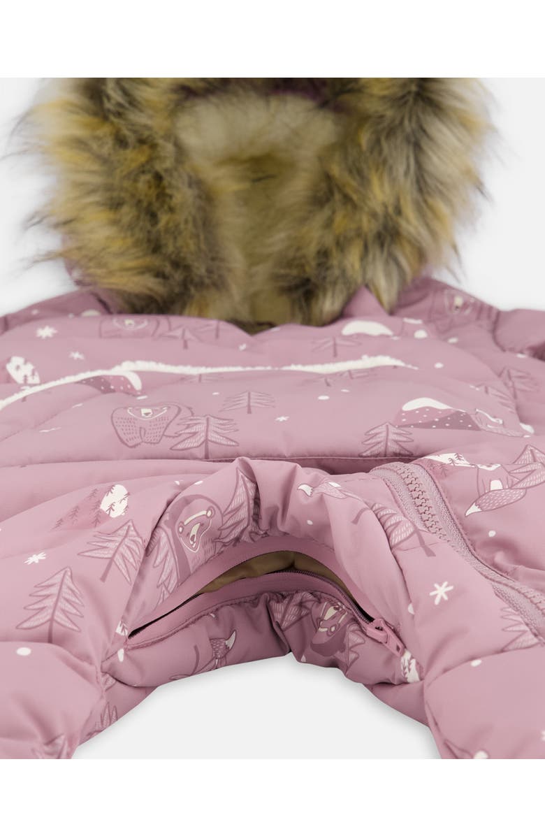 Deux par Deux One-Piece Snug Snowsuit Designed for Car Seat Bear, Alternate, color, Purple