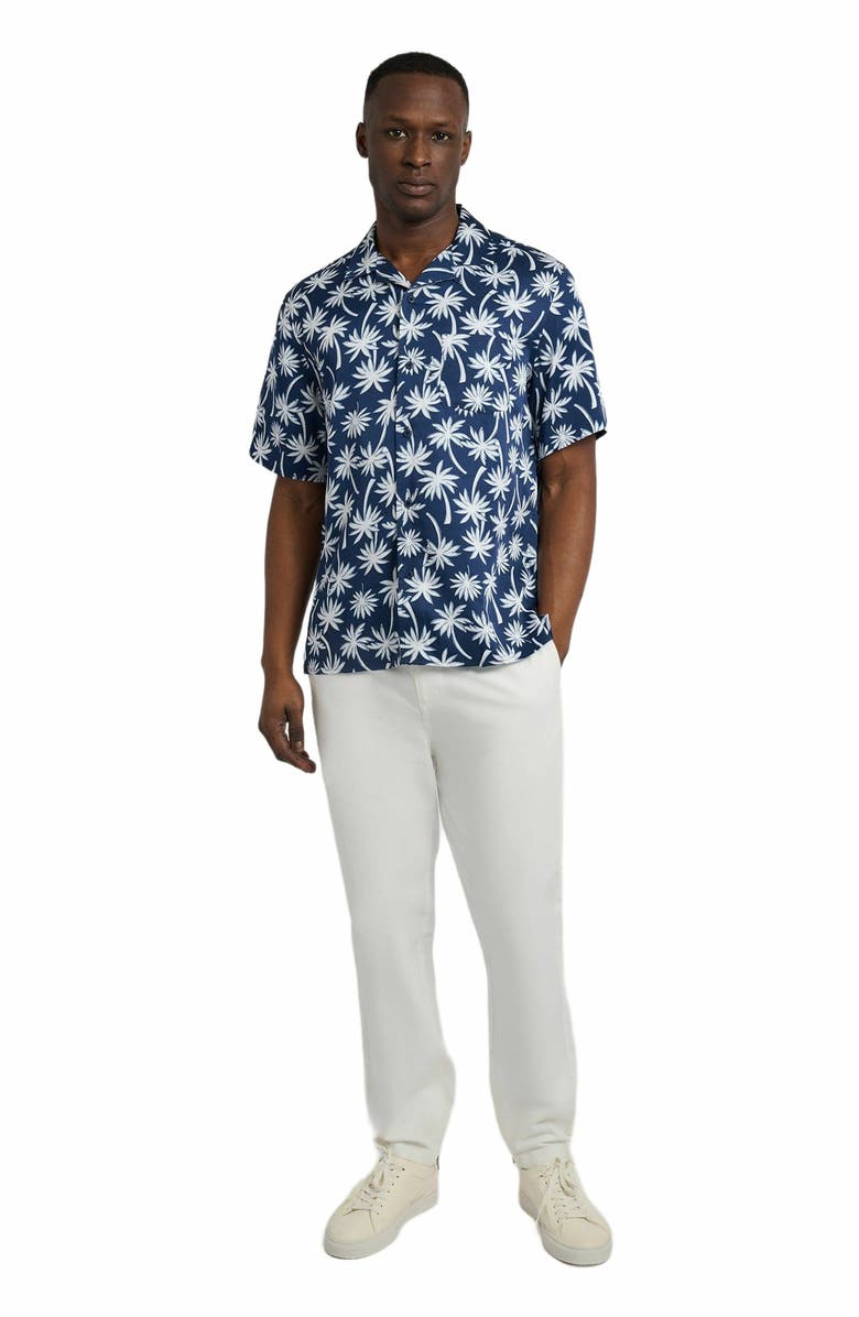 Onia Tencel Vacation Shirt, Main, color, Deep Navy Multi