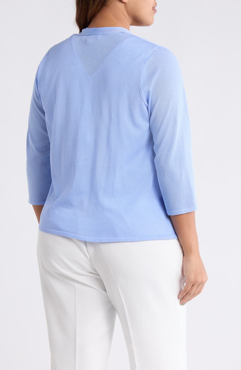 KASPER Self Edge Open Front Cardigan, Alternate, color, Paris Bleu