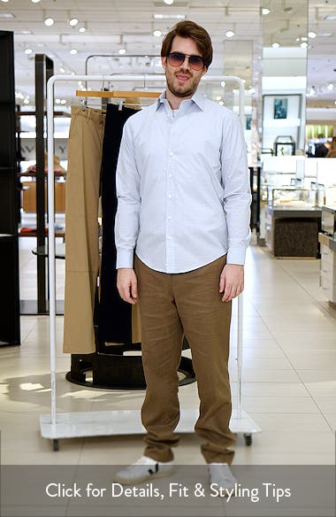 Nordstrom Arcadia Signature Trim Fit Check Cotton Dress Shirt (Men ...