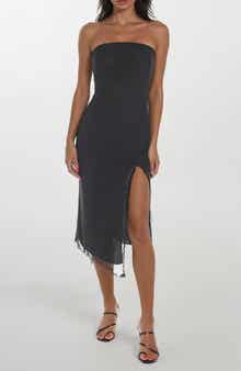 bebe Powermesh Strapless Midi Dress