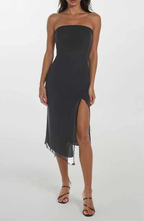 bebe Powermesh Strapless Midi Dress