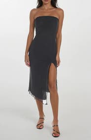 bebe Powermesh Strapless Midi Dress