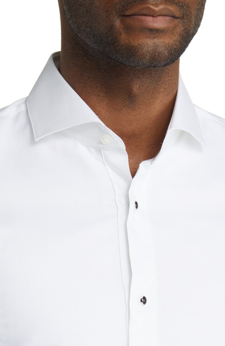 BOSS Hank Slim Fit Easy Iron Bibbed Tuxedo Shirt, Alternate, color, White