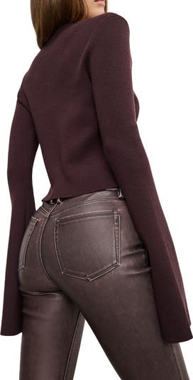Ribbed Bell Sleeve Cardigan