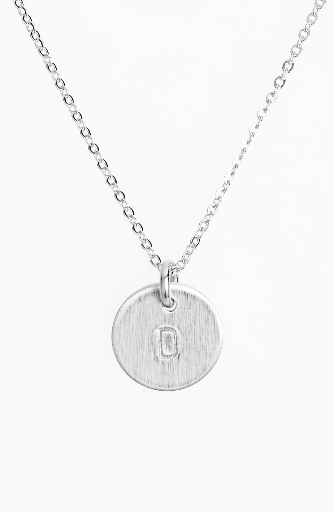 Nashelle Sterling Silver Initial Mini Disc Necklace in Sterling Silver D 
