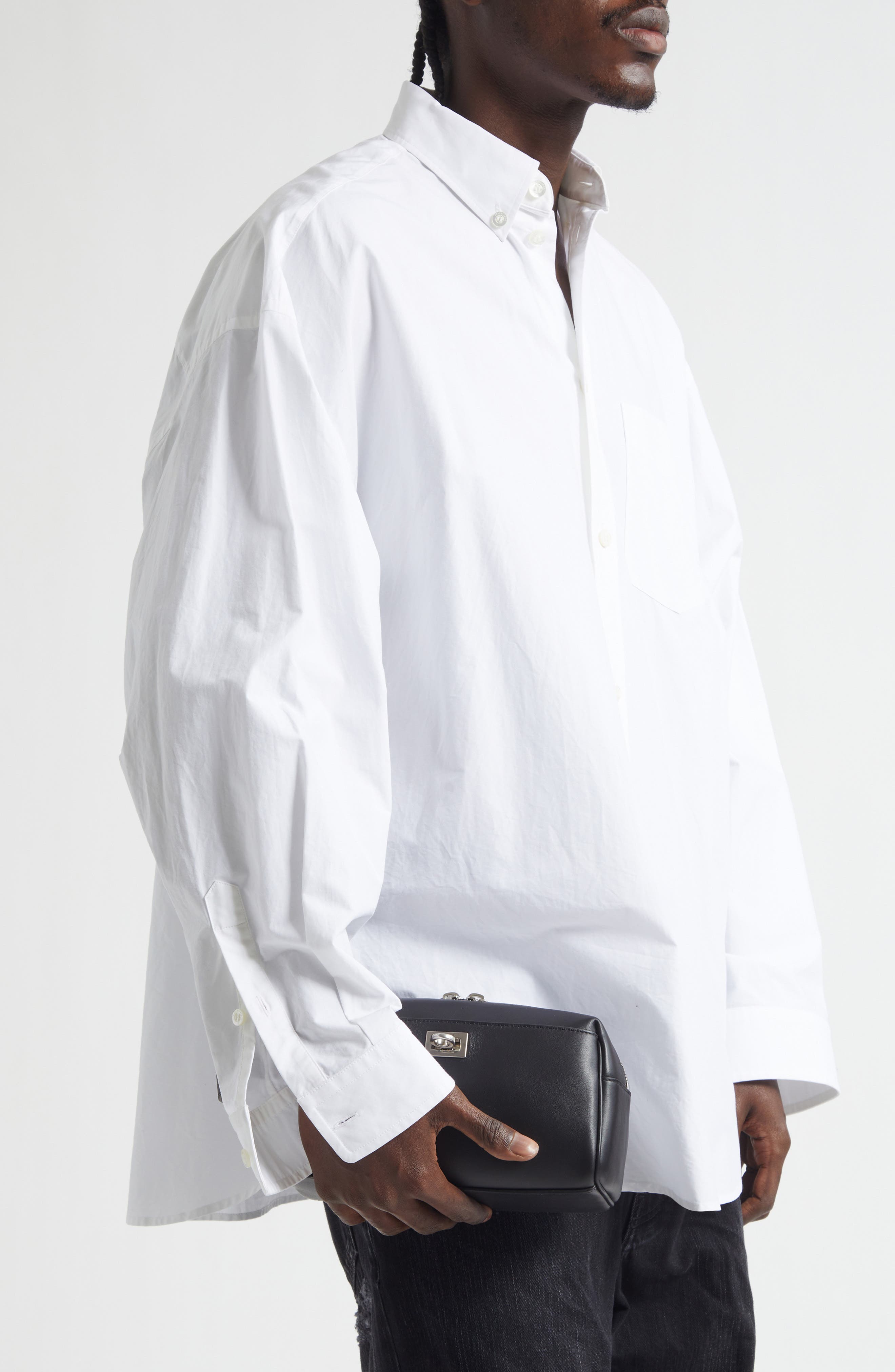 Balenciaga Rodeo Leather Vanity Case, Alternate, color, 1000 Black