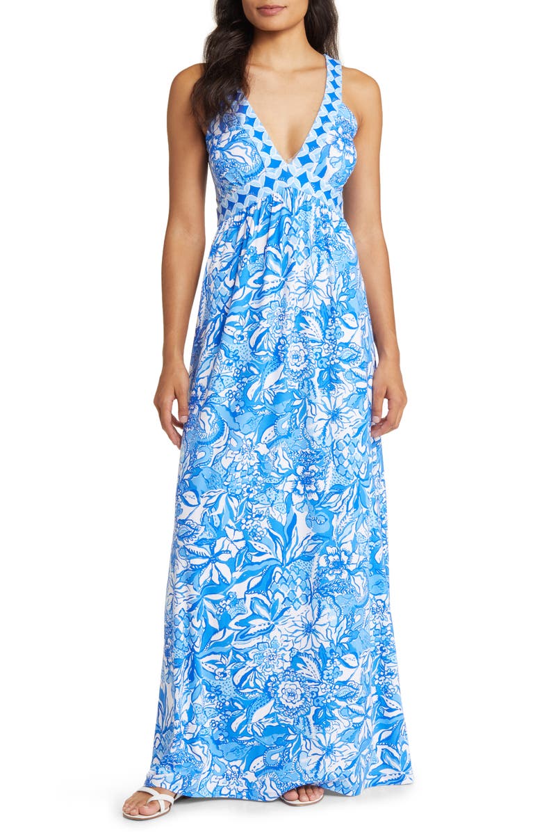 Lilly Pulitzer<sup>®</sup> Serena V-Neck Maxi Sundress, Main, color, 