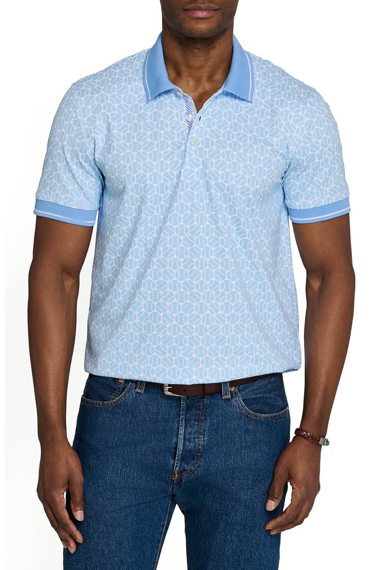 Slim Fit Tennis Ball Polo Short Sleeve Shirt, Main, color, FRENCH BLUE