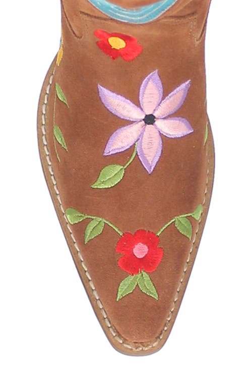 Dingo Flower Power Knee High Western Boot In Brown