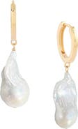 Astor & Orion Baroque Pearl Huggies 18k On Sterling