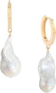 Astor & Orion Baroque Pearl Huggies 18k On Sterling