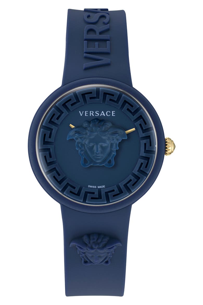 Medusa Pop Silicone Watch, 39mm, Alternate, color, NAVY