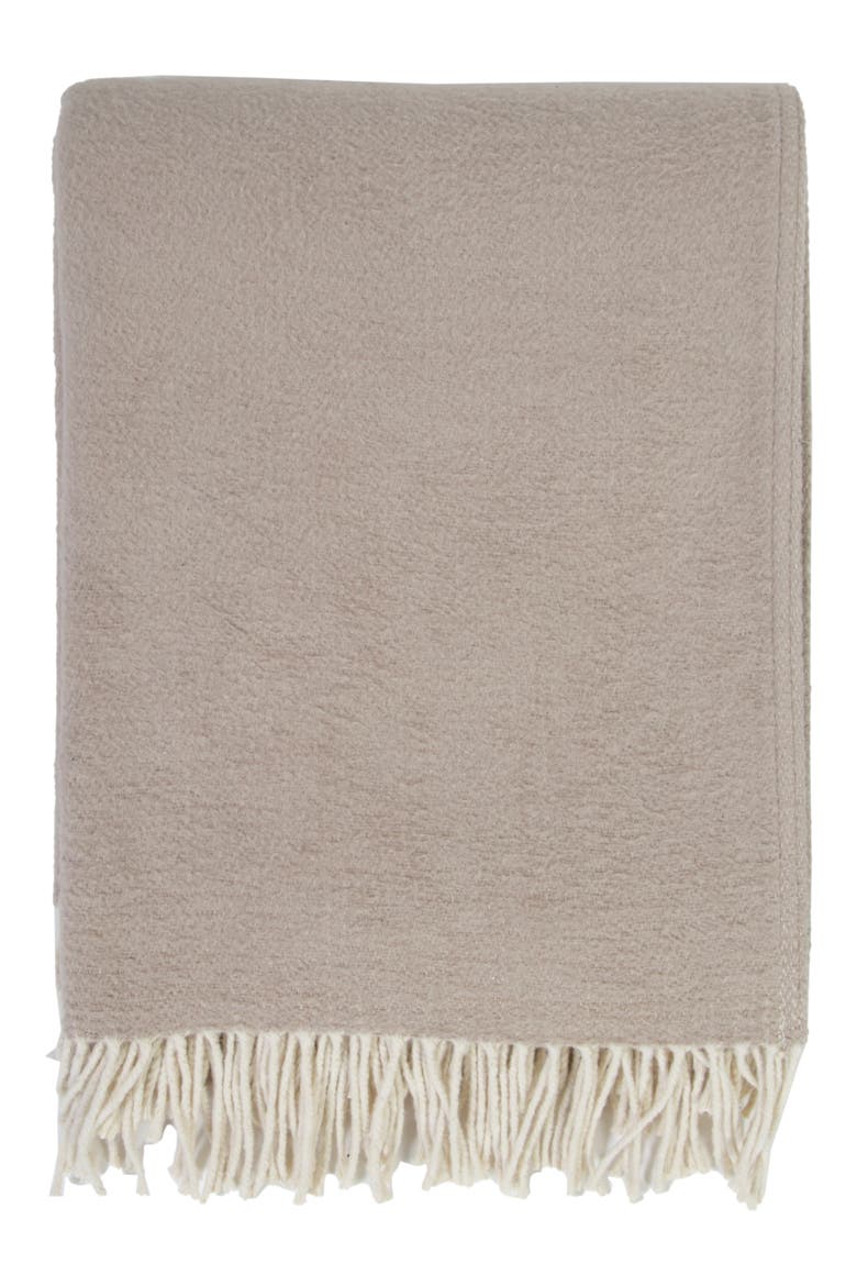 Billie Fringe Cotton Throw Blanket, Main, color, TAUPE
