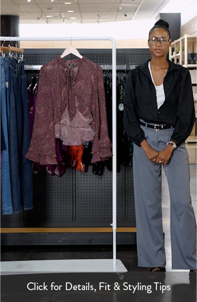 Aldora Paisley Bell Sleeve Crop Top, sales video thumbnail