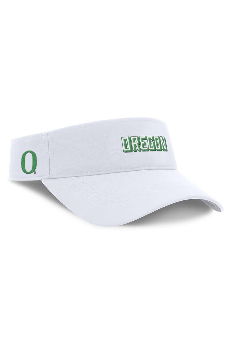 Nike Men's Nike White Oregon Ducks 2025 On-Field Gameday Performance Ace Adjustable Visor, Alternate, color, White