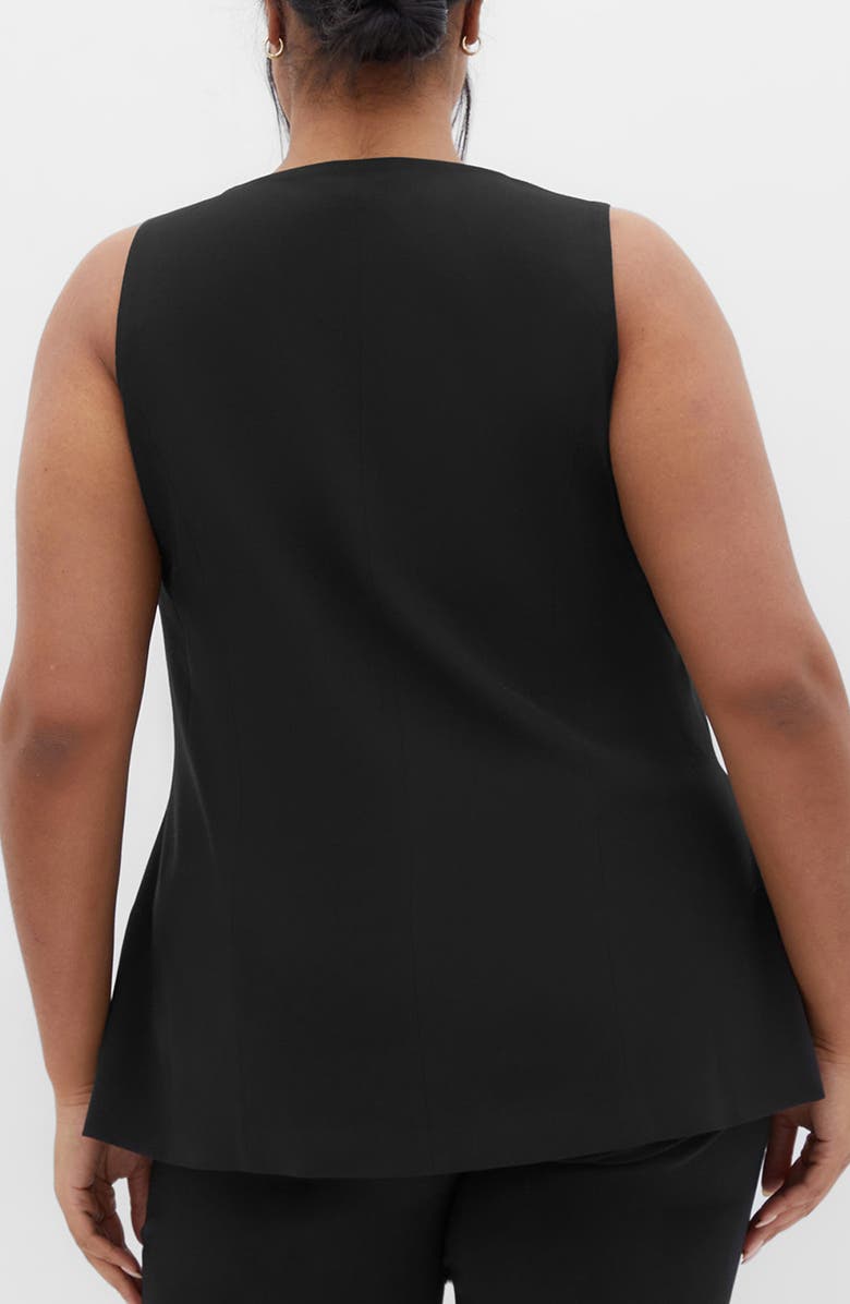 City Chic Jaz Peplum Vest, Alternate, color, Black
