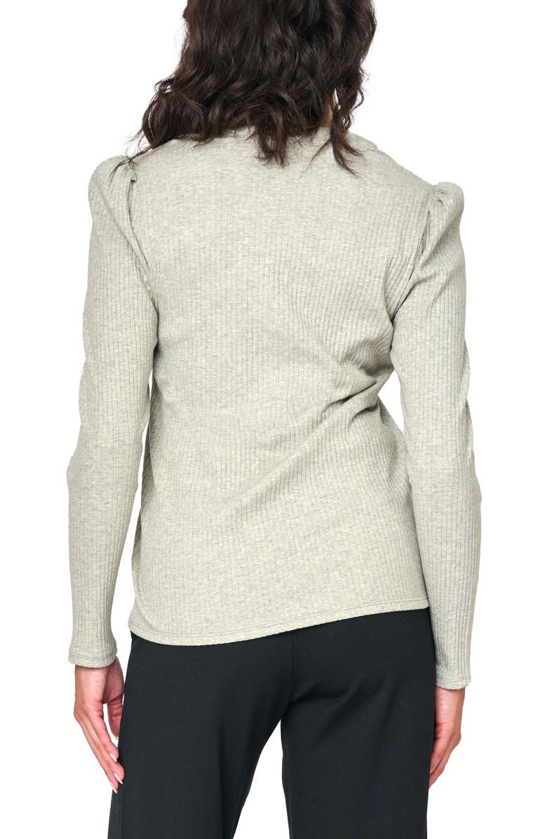 GIBSONLOOK Amelia Cotton Rib Henley, Alternate, color, Heather Grey