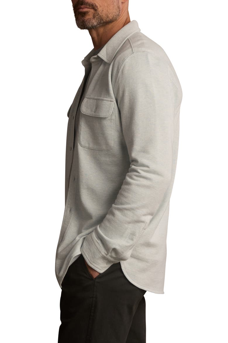 Textured Knit Long Sleeve Button-Up Shirt, Alternate, color, BLUE FOG