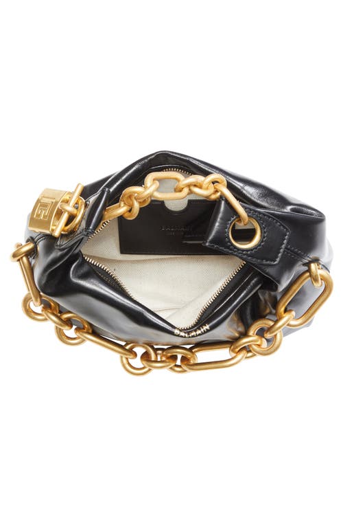 Balmain Sync Chain Mini Top-handle Bag In Calfskin Leather