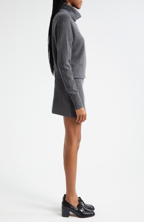 Veronica Beard Cassidy Merino Wool And Cashmere-blend Turtleneck Mini Dress In Charcoal