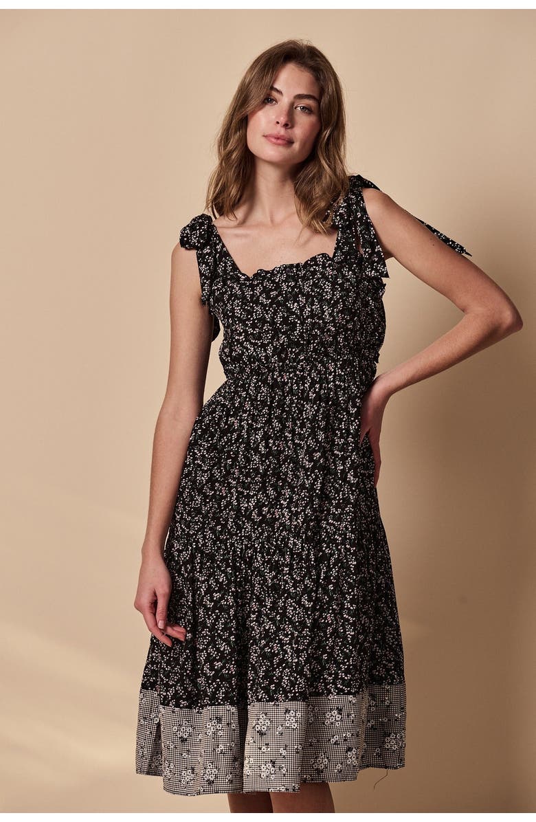The Shirt by Rochelle Behrens The Sylvanna Dress, Main, color, Black Floral