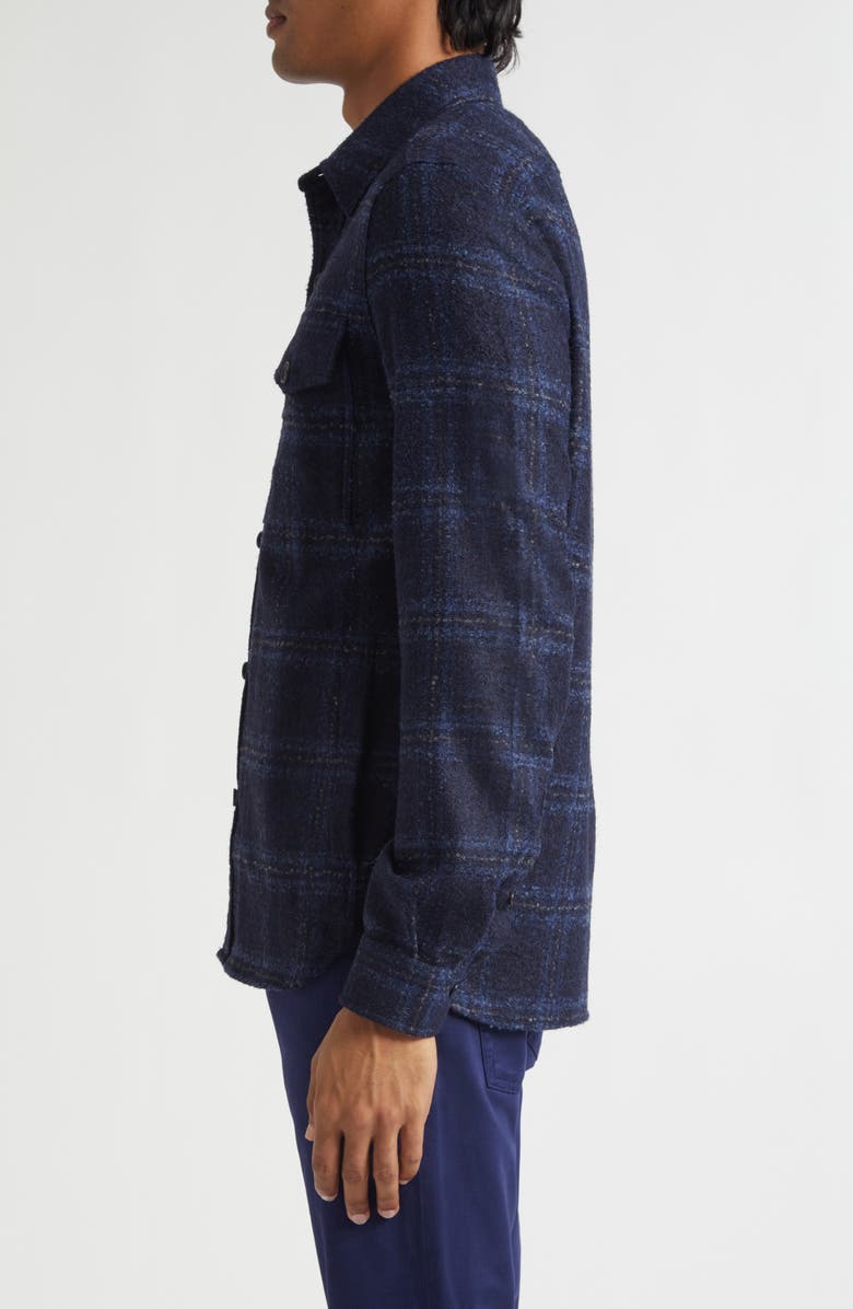 ISAIA Baby Alpaca Blend Bouclé Overshirt, Alternate, color, Blue