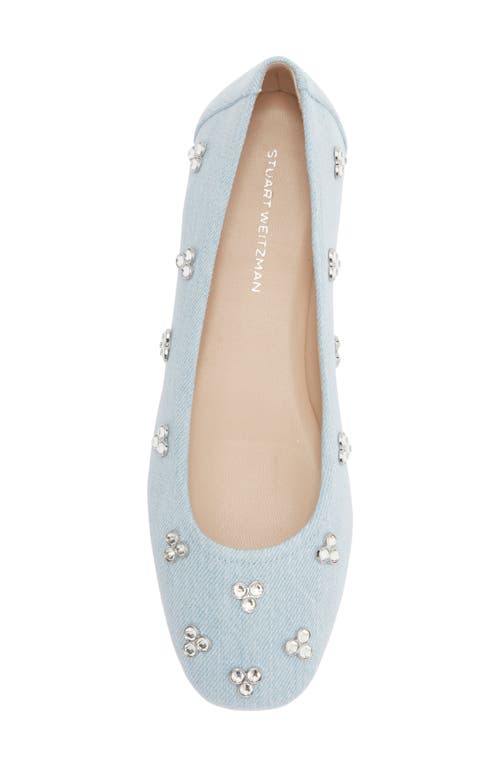 Stuart Weitzman Tammy Crystal Embellished Ballet Flat In Blue