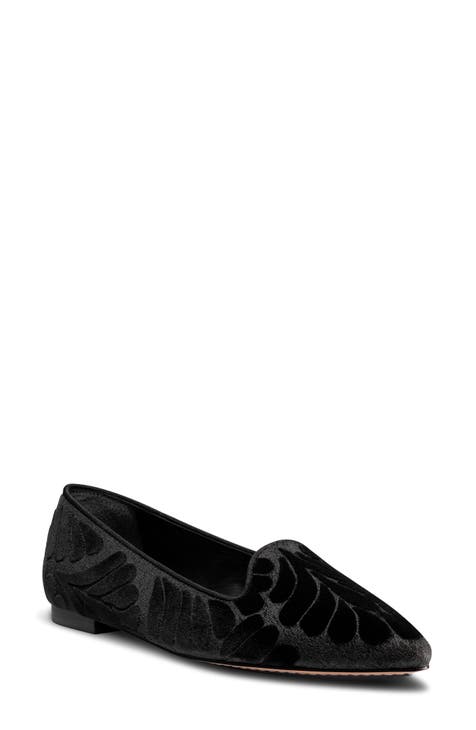 Ladies shops black velvet shoes