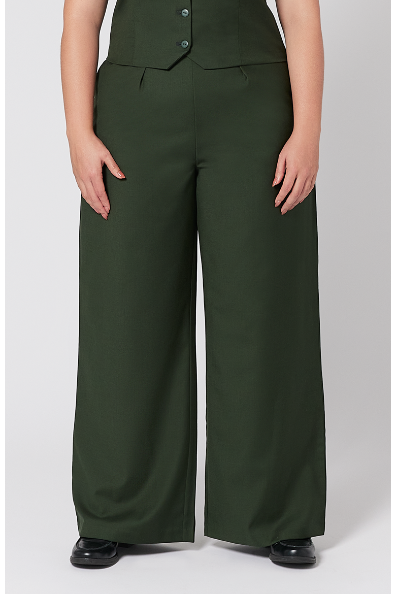 The Wool Wide Leg Pant For Full Hips And Thighs, Main, color, Green