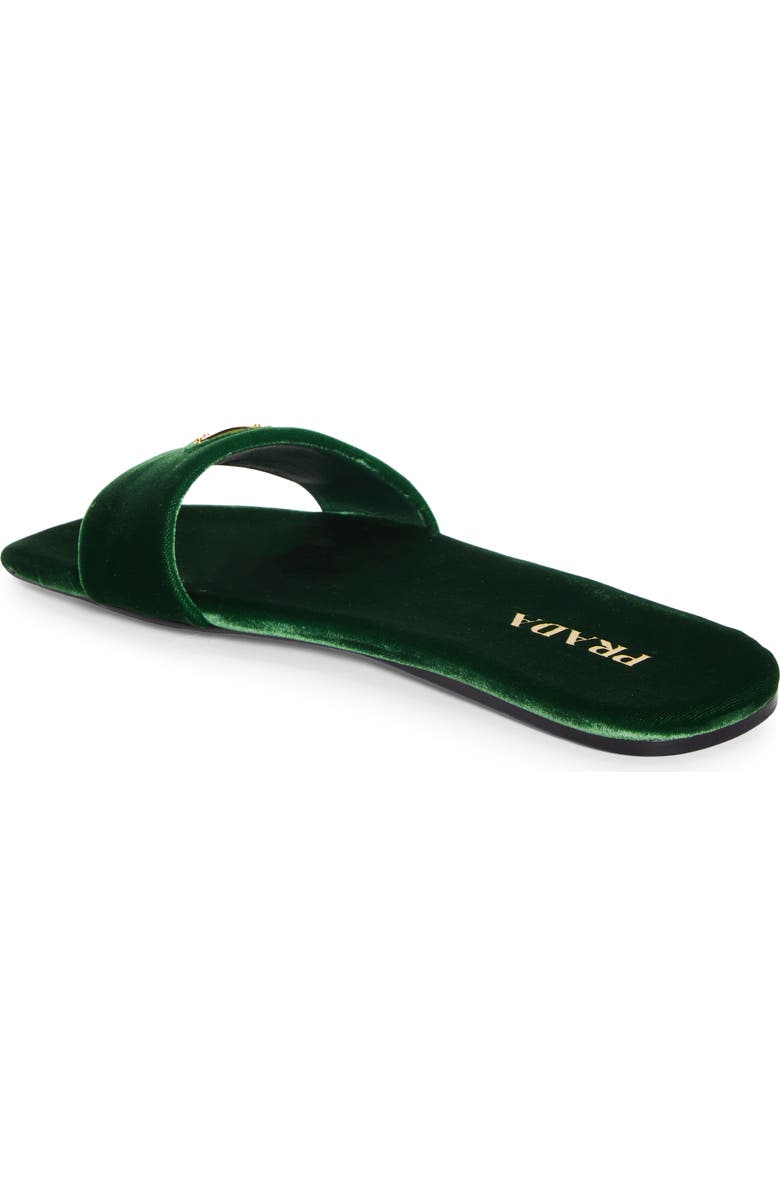 Prada Logo Velvet Slide Sandal, Alternate, color,