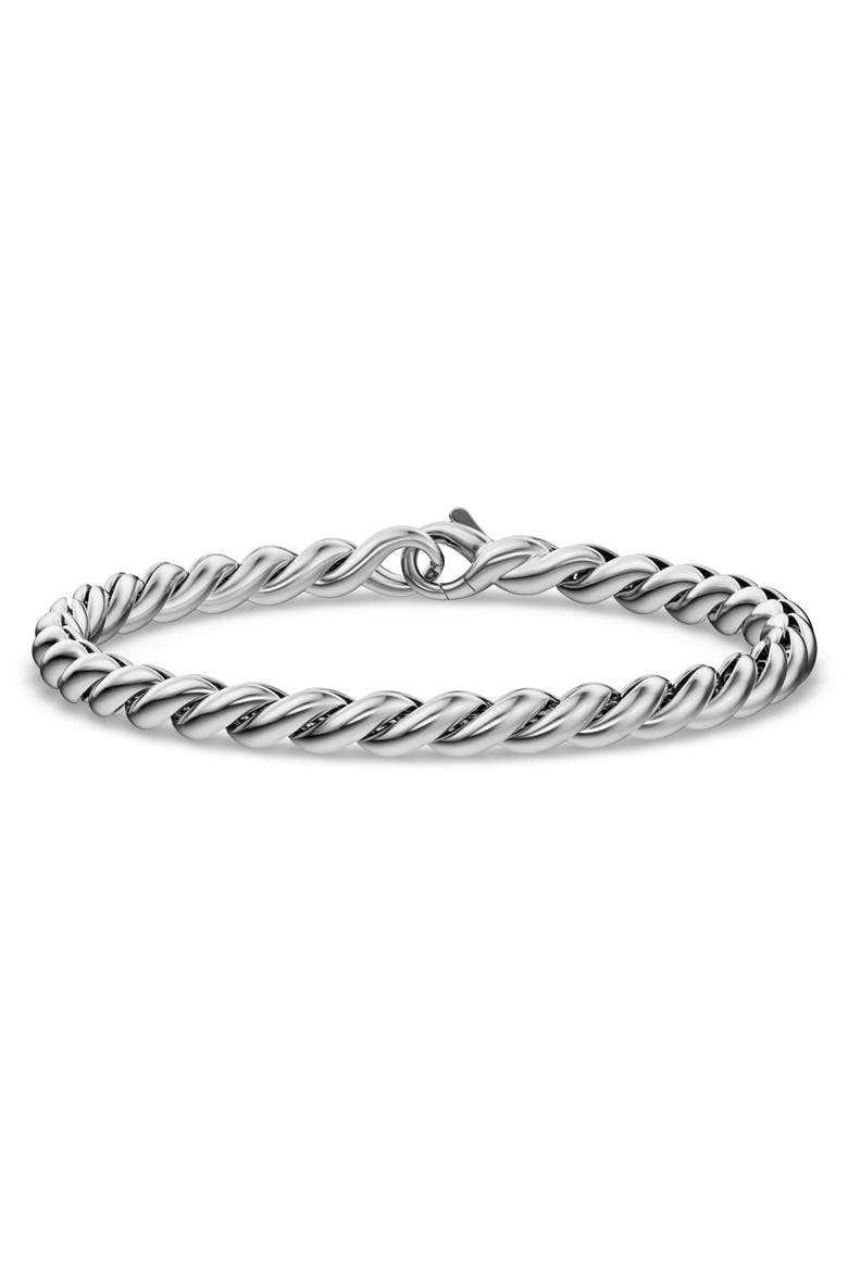 Men's Sculpted Cable Chain Bracelet, Main, color, SILVER