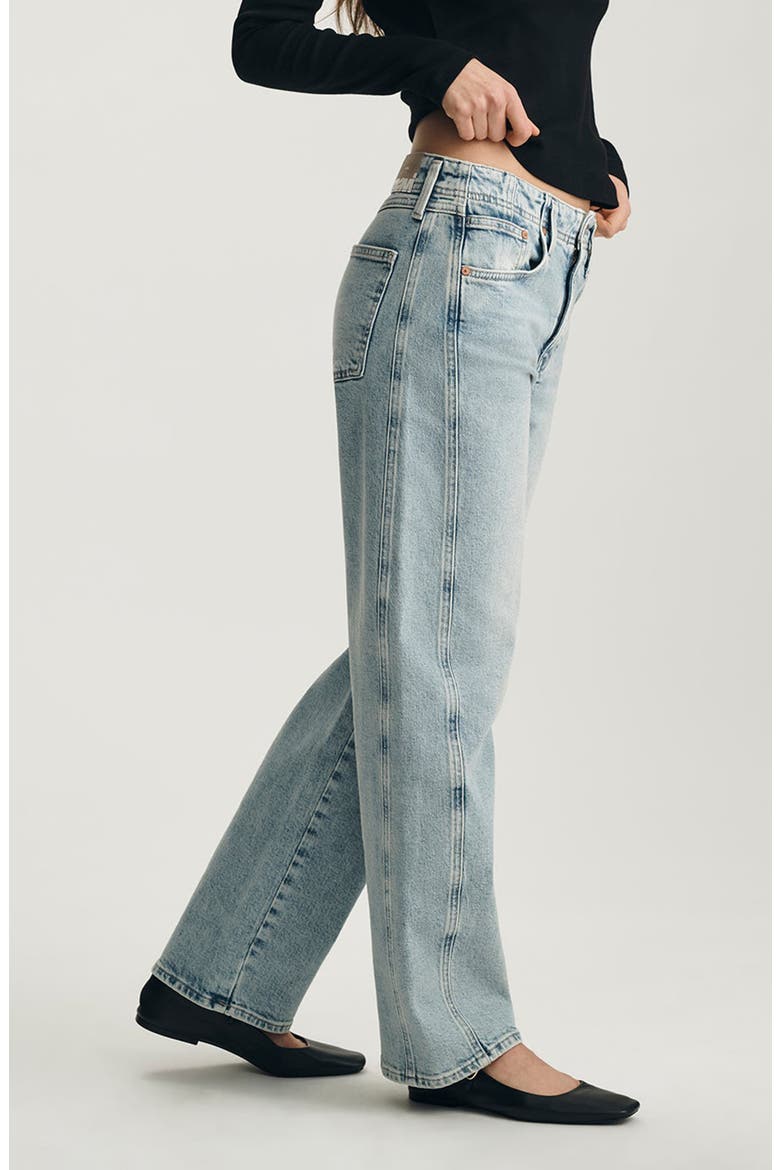 Nica Twist Seam High Waist Barrel Jeans, Alternate, color, LIGHT USED DENIM