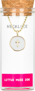 Little Miss Zoe Cross Charm Necklace in Gift Bottle