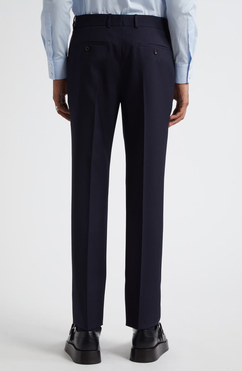McQueen Low Rise Wool Cigarette Trousers, Alternate, color, Navy