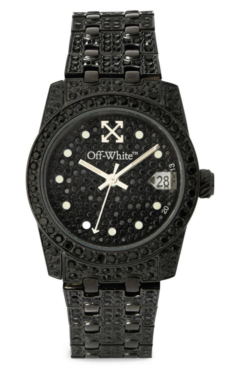 Discreet Crystal Quartz Bracelet Watch, 32mm