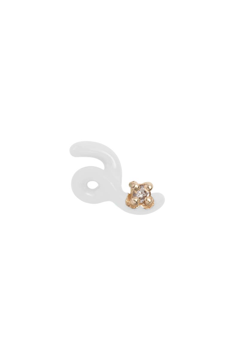 Bea Bongiasca Single Mini Diamond Loop Stud Earring, Main, color, White
