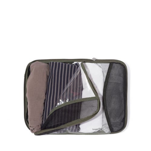 Baggallini 2 Medium / 1 Large Compression Packing Cubes Travel Set In Green