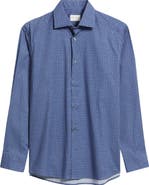 Jack Victor Geo Print Stretch Cotton Button-Up Shirt