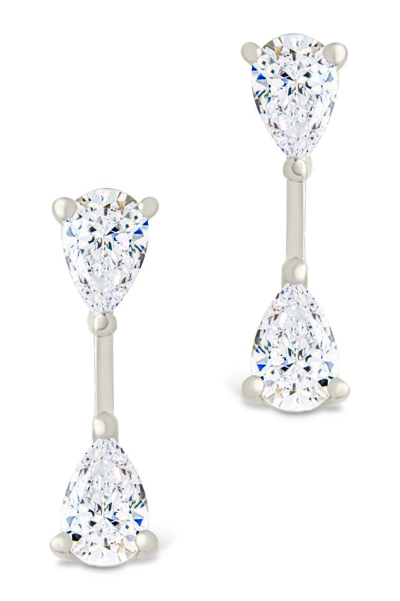 Pear Drop Earrings, Alternate, color, SILVER