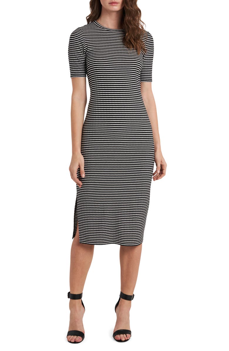 Vince Camuto Stripe Short Sleeve Midi Dress, Main, color, 