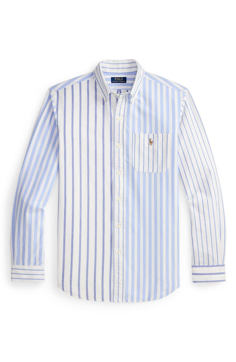 Polo Ralph Lauren Classic Fit Stripe Cotton Blend Button-Down Shirt, Alternate, color, Nautical Funshirt