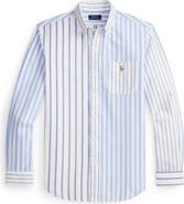 Polo Ralph Lauren Classic Fit Stripe Cotton Blend Button-Down Shirt