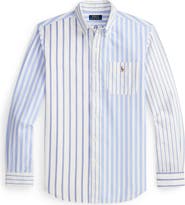 Polo Ralph Lauren Classic Fit Stripe Cotton Blend Button-Down Shirt